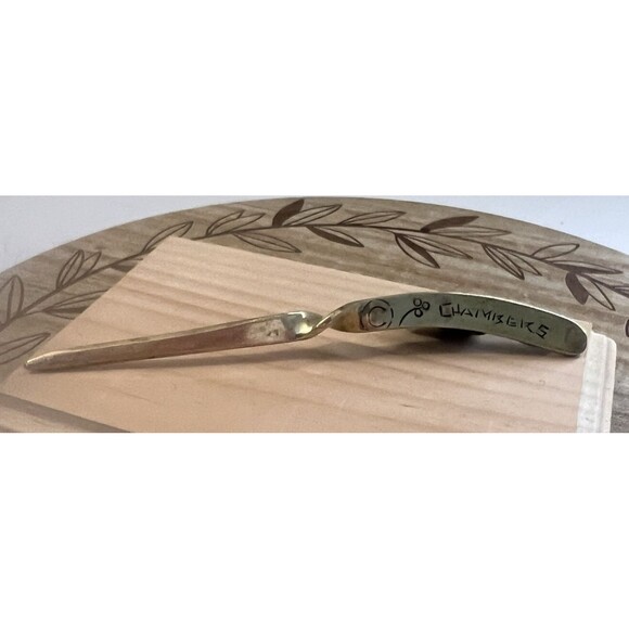 Vtg 60s-70s Brass Twisted With Beaver On Top Letter Opener Signed Chambers - Picture 8 of 8